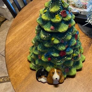 Pioneer woman WISHFUL WINTER HOLIDAY stoneware cookie jar NWT